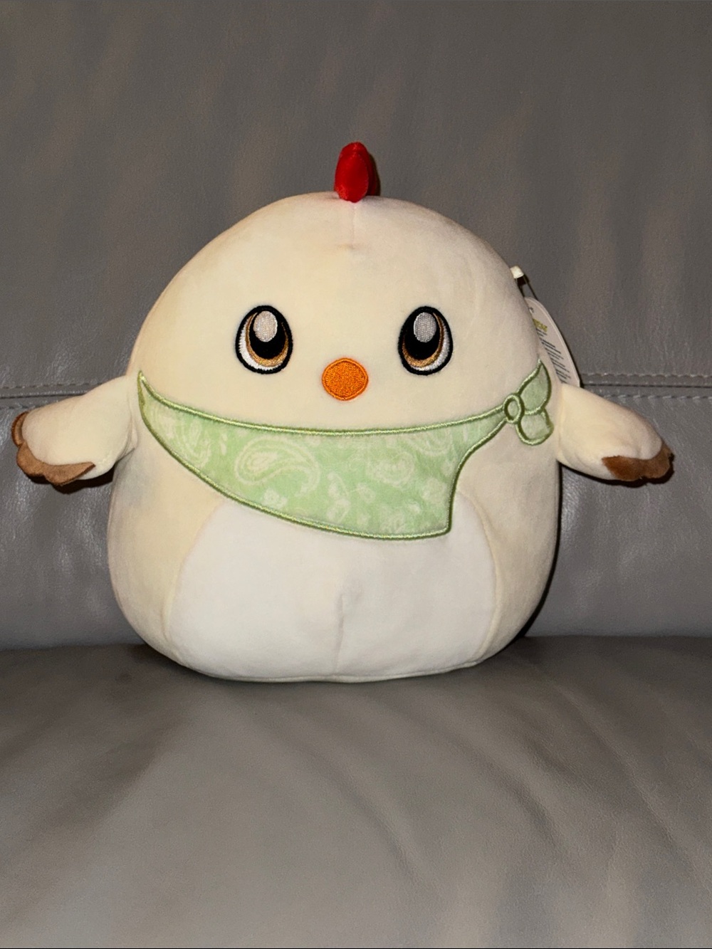 Squishmallow Kellytoy Todd Chicken Plush with Green Bandana 9” NWT
